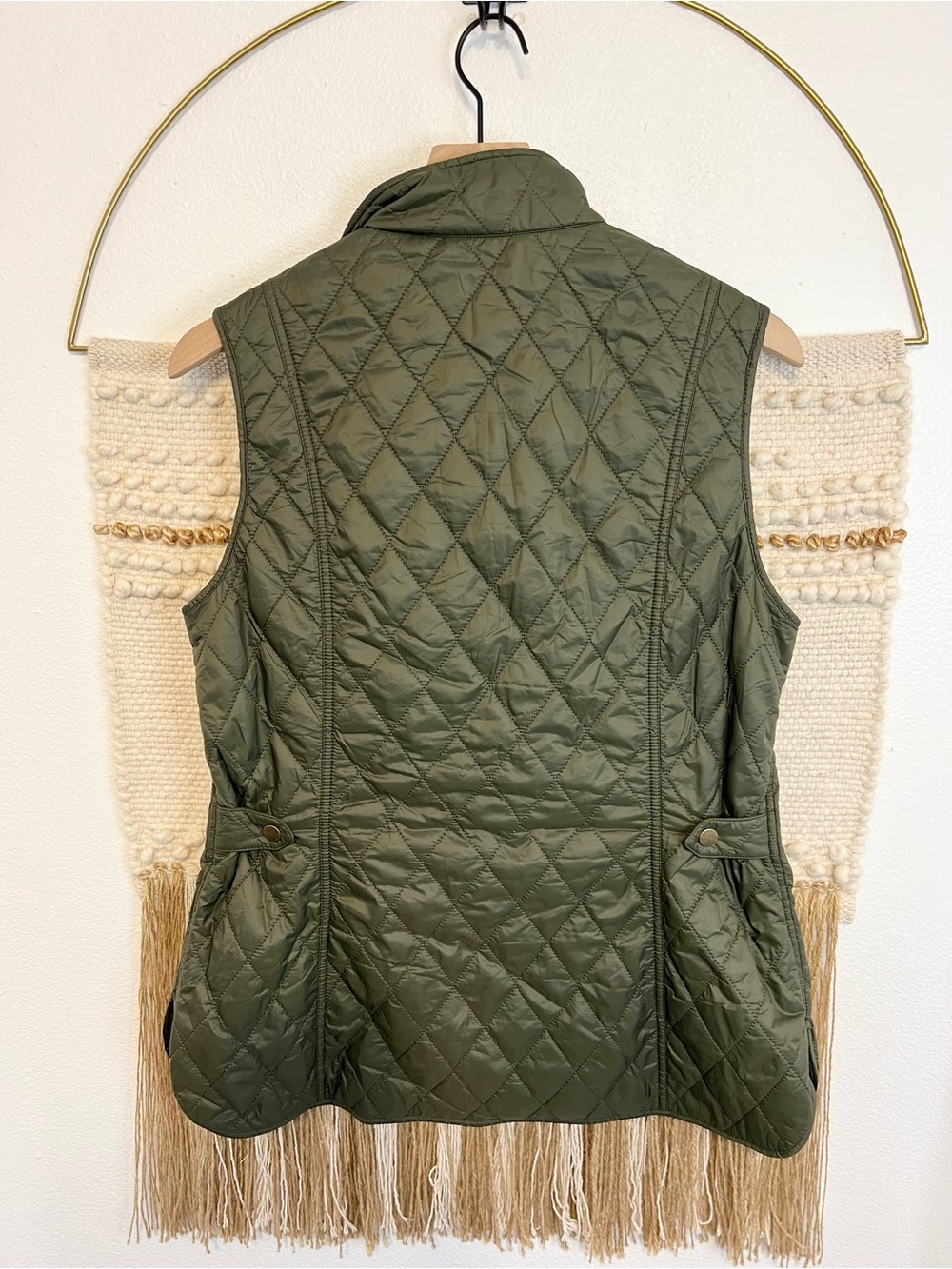 Barbour Women's Quilted Vest Olive Green 10 - Picture 4 of 4